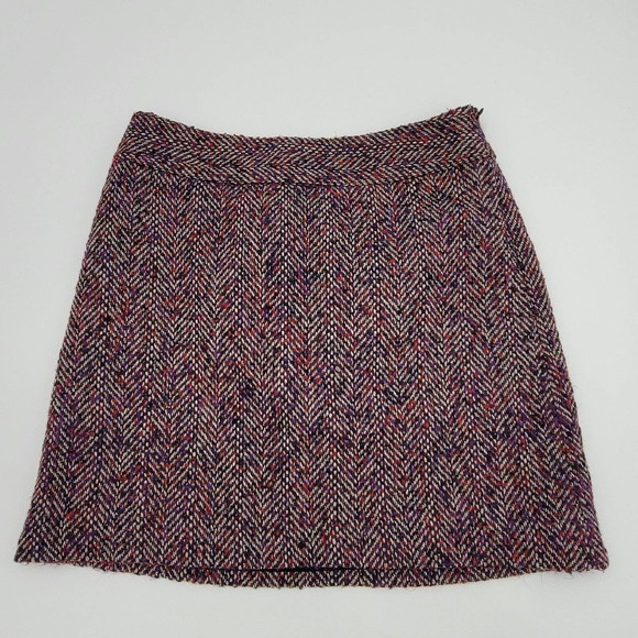 The Limited Dresses & Skirts - The Limited Lined Black Red Purple Tweed Wool Blend Mini Skirt Size 4